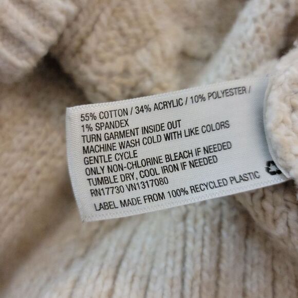 Knox Rose Cream Cable Knit Mock Neck Sweater Size XXL - Picture 3 of 10